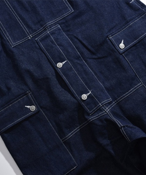 aimoha（アイモハ）の「【S'more】アウトドアアパレル デニム サロペット（サロペット/オーバーオール・メンズ・ネイビー・XX-LARGE/LARGE/MEDIUM/X-LARGE）」の8枚目の写真