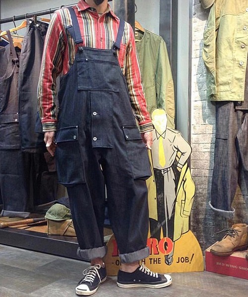 aimoha（アイモハ）の「【S'more】アウトドアアパレル デニム サロペット（サロペット/オーバーオール・メンズ・ネイビー・XX-LARGE/LARGE/MEDIUM/X-LARGE）」の13枚目の写真