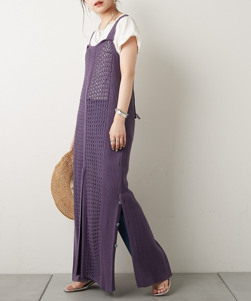 Chico(チコ)の「メッシュ編みキャミワンピース(ワンピース・レディース・ブラック/ホワイト/パープル・FREE)」の17枚目の写真