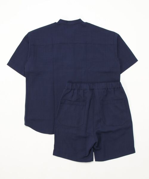 Ressaca（レサーカ）の「セットアップ テックリネン オーバーサイズ半袖バンドシャツ&バルーンショートパンツ（セットアップ・メンズ・ホワイト/ブラック/ベージュ/ネイビー/グレー/オリーブ/グレイッシュブルー/パープル系・M/L）」の9枚目の写真