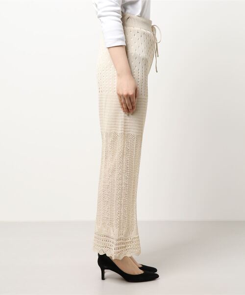 STYLEBLOCK(スタイルブロック)の「かぎ針風ニットパンツ(その他パンツ・レディース・グレイッシュベージュ/ブラウン系その他/ブラック/ホワイト系その他・M)」の6枚目の写真