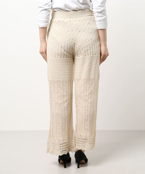 STYLEBLOCK(スタイルブロック)の「かぎ針風ニットパンツ(その他パンツ・レディース・グレイッシュベージュ/ブラウン系その他/ブラック/ホワイト系その他・M)」の5枚目の写真