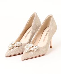 【Jasmine】ビジューハイヒールパンプス ヒール8cm
