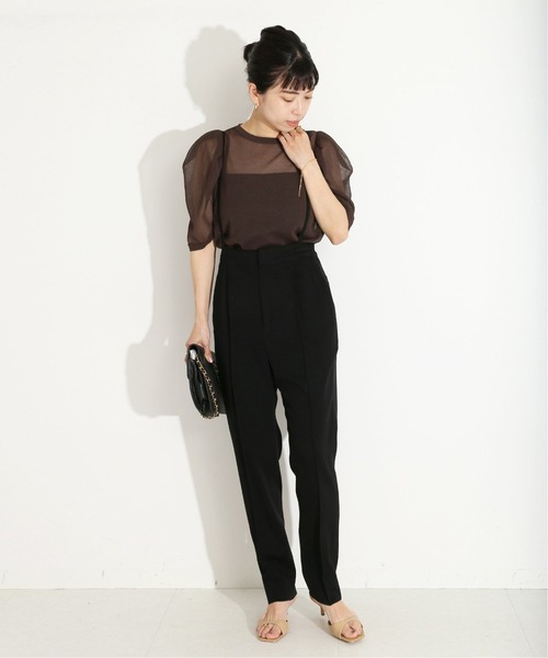 VERMEIL par iena(ヴェルメイユパーイエナ)の「アセテート/NY シースループルオーバー◆(ニット/セーター・レディース・ブラック/ブラウン・FREE)」の5枚目の写真