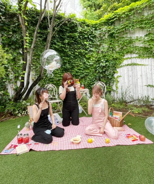 Heather（ヘザー）の「Heather mini サロペット 958005（サロペット/オーバーオール・レディース・ピンク/ブラック・XXS/S）」の9枚目の写真