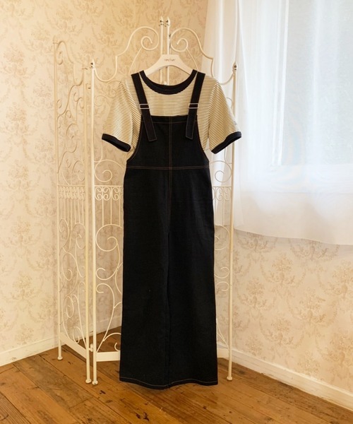 Heather（ヘザー）の「Heather mini サロペット 958005（サロペット/オーバーオール・レディース・ピンク/ブラック・XXS/S）」の13枚目の写真