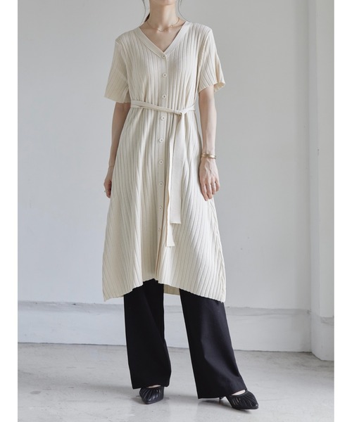 amel（エイメル）の「リブニットワンピース（ワンピース・レディース・ベージュ・FREE）」の2枚目の写真