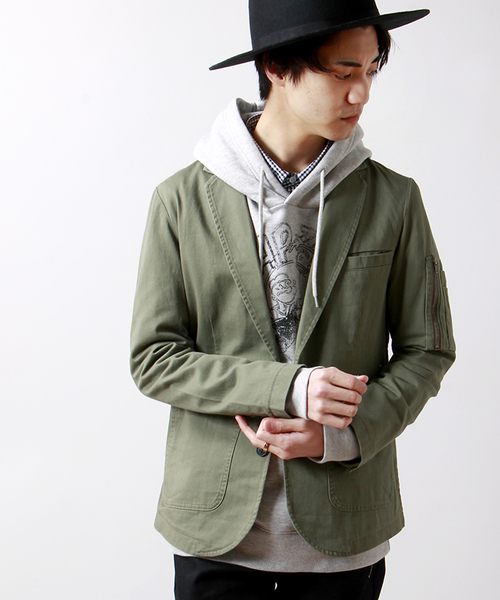 WEGO(ウィゴー)の「WEGO/ミリタリーテーラードジャケット(テーラードジャケット・メンズ・カーキ/その他1・MEDIUM/LARGE)」の2枚目の写真