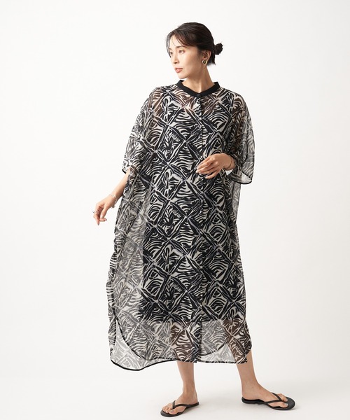 RIVE DROITE（リヴドロワ）の「モロッカンプリントシアーワンピース（ワンピース・レディース・ブラック/ブラウン・FREE）」の7枚目の写真