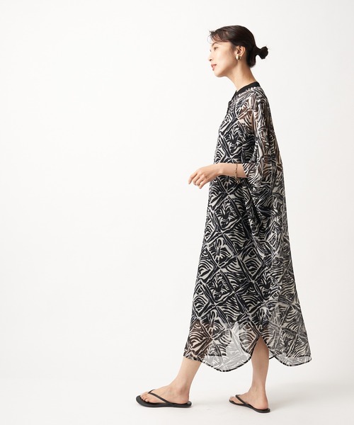 RIVE DROITE（リヴドロワ）の「モロッカンプリントシアーワンピース（ワンピース・レディース・ブラック/ブラウン・FREE）」の8枚目の写真