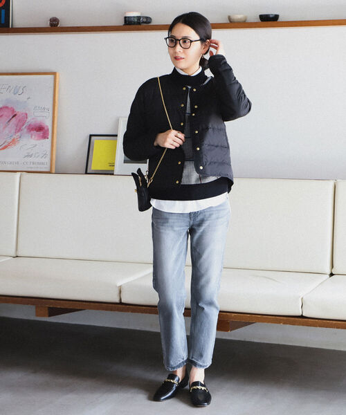 BEAMS HEART（ビームスハート）の「BEAMS HEART / ショート ダウンジャケット（ダウンジャケット/コート・レディース・ブラック/ベージュ/オリーブ・SMALL/MEDIUM）」の9枚目の写真