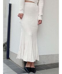 マーメイドケーブルニット スカート