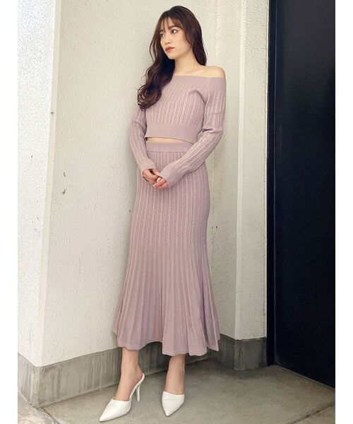 GYDA（ジェイダ）の「マーメイドケーブルニット スカート（スカート・レディース・ブラック/ピンク/アイボリー/ブラウン・FREE）」の12枚目の写真