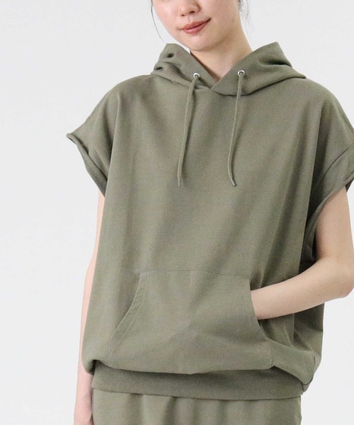 RAG MACHINE（ラグマシーン）の「【RAG MACHINE】ノースリーブパーカー（パーカー・レディース・オリーブ/ブラック/ライトブラウン・M/S/L）」の12枚目の写真