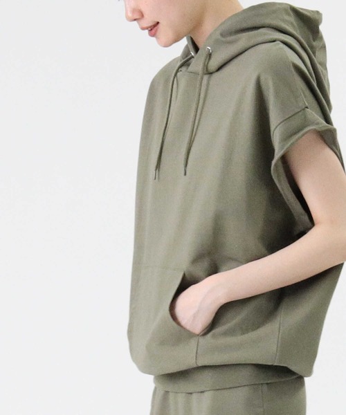 RAG MACHINE（ラグマシーン）の「【RAG MACHINE】ノースリーブパーカー（パーカー・レディース・オリーブ/ブラック/ライトブラウン・M/S/L）」の13枚目の写真