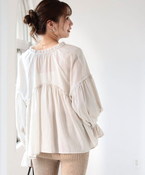 B:MING by BEAMS（ビーミングバイビームス）の「B:MING by BEAMS / 2WAY ボリューム ブラウス（シャツ/ブラウス・レディース・ブラック/ブラウン/グレー・SMALL/MEDIUM）」の4枚目の写真