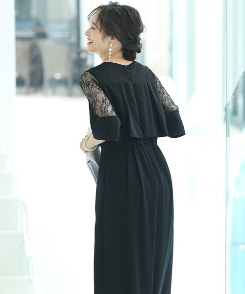 PourVous(プールヴー)の「ワイドパンツ フォーマル お呼ばれ ロング丈&結婚式 ドッキング風 オールインワン パーティー パンツドレス オケージョンドレス 七五三 ママ お宮参り 学校行事 二次会 成人式 (パンツドレス・レディース・ライトグレー/ブラック/ラベンダー/ネイビー/チャコール・M)」の9枚目の写真