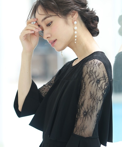 PourVous(プールヴー)の「ワイドパンツ フォーマル お呼ばれ ロング丈&結婚式 ドッキング風 オールインワン パーティー パンツドレス オケージョンドレス 七五三 ママ お宮参り 学校行事 二次会 成人式 (パンツドレス・レディース・ライトグレー/ブラック/ラベンダー/ネイビー/チャコール・M)」の11枚目の写真