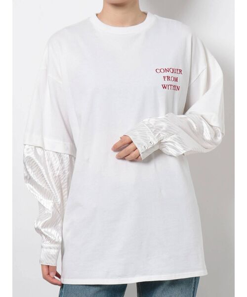 jouetie（ジュエティ）の「2WAYドッキングロンT（Tシャツ/カットソー・レディース・ライトブルー/ブラック/オフホワイト・MEDIUM）」の14枚目の写真