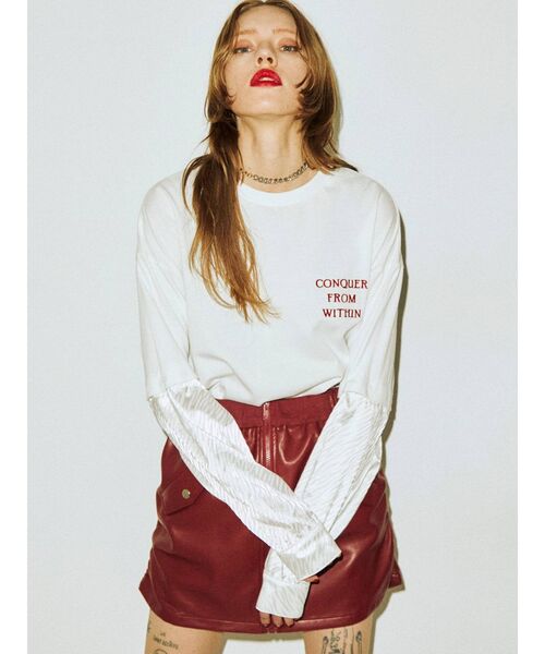jouetie（ジュエティ）の「2WAYドッキングロンT（Tシャツ/カットソー・レディース・ライトブルー/ブラック/オフホワイト・MEDIUM）」の18枚目の写真