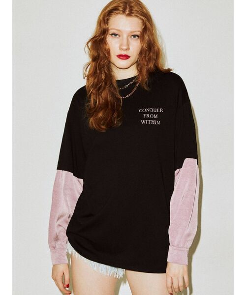 jouetie（ジュエティ）の「2WAYドッキングロンT（Tシャツ/カットソー・レディース・ライトブルー/ブラック/オフホワイト・MEDIUM）」の22枚目の写真