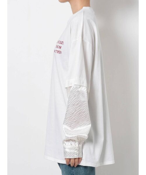 jouetie（ジュエティ）の「2WAYドッキングロンT（Tシャツ/カットソー・レディース・ライトブルー/ブラック/オフホワイト・MEDIUM）」の4枚目の写真