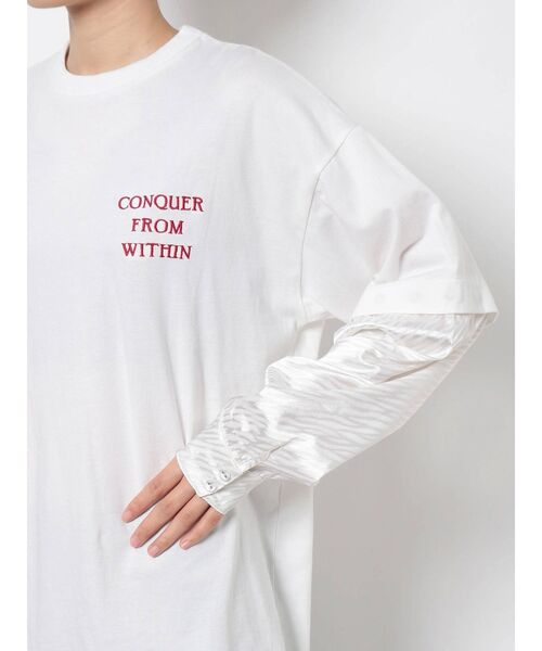 jouetie（ジュエティ）の「2WAYドッキングロンT（Tシャツ/カットソー・レディース・ライトブルー/ブラック/オフホワイト・MEDIUM）」の7枚目の写真