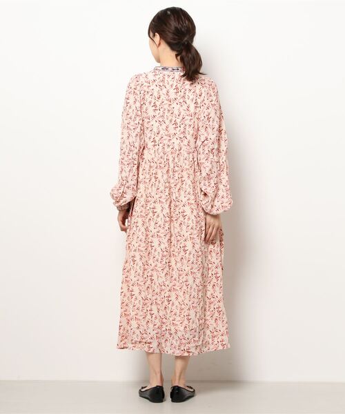 チチカカ（チチカカ）の「リーフプリントバロチ風ワンピース（ワンピース・レディース・ブラック/アイボリー・FREE）」の16枚目の写真