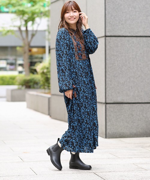 チチカカ（チチカカ）の「リーフプリントバロチ風ワンピース（ワンピース・レディース・ブラック/アイボリー・FREE）」の19枚目の写真