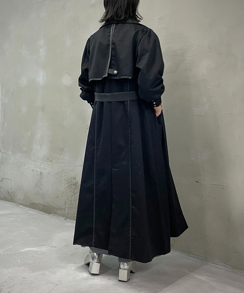 &g'aime（アンジェム）の「【&g’aime】レザーパイピングトレンチコート（トレンチコート・レディース・ブラック/ブラウン・FREE）」の16枚目の写真