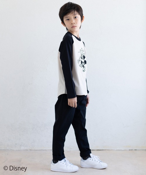 JAM & LINK（ジャムアンドリンク）の「【Disney】ミッキーマウス/ラグランロングTシャツ（Tシャツ/カットソー・キッズ・ブラック×ホワイト/グリーン系その他/ベージュ系その他・100cm/110cm/140cm/120cm/90cm/130cm）」の6枚目の写真