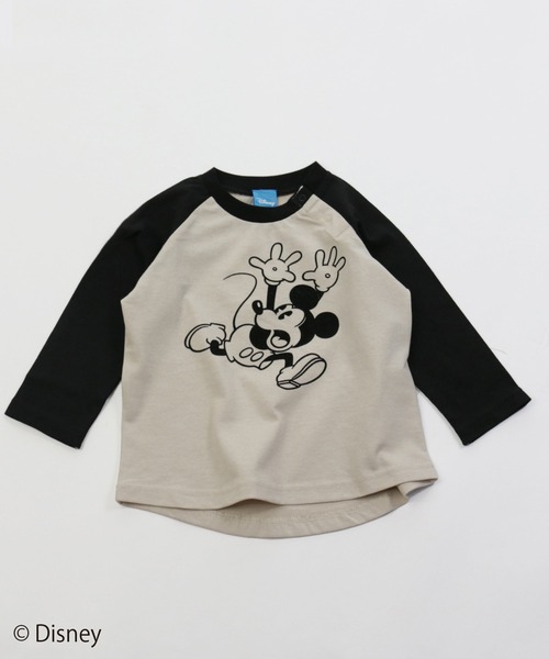 セール】【Disney】ミッキーマウス/ラグランロングTシャツ（T