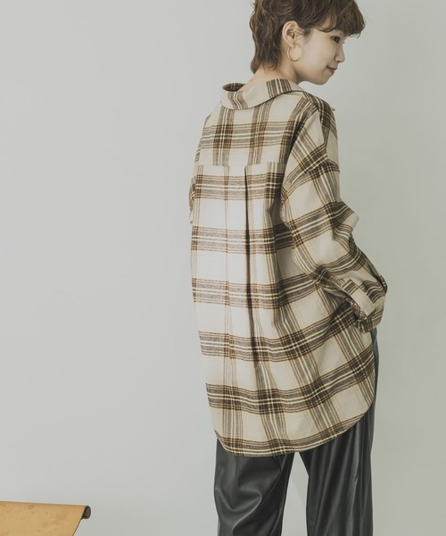 URBAN RESEARCH（アーバンリサーチ）の「モールチェックオーバーシャツ（シャツ/ブラウス・レディース・アイボリー/ベージュ系その他・FREE）」の10枚目の写真