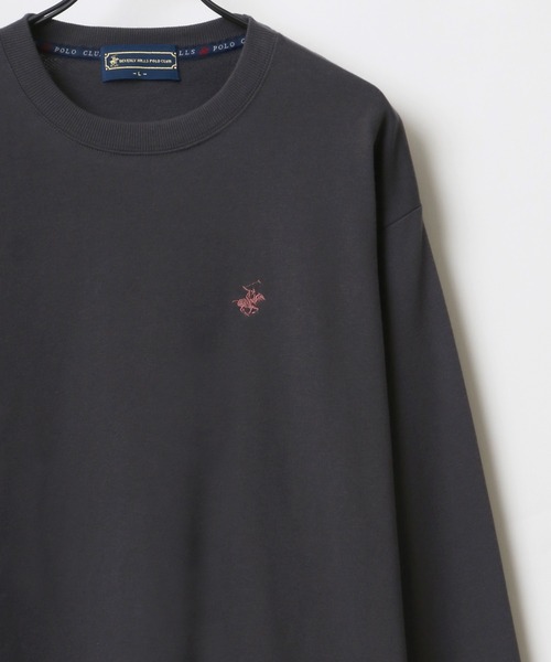 BEVERLY HILLS POLO CLUB(ビバリーヒルズポロクラブ)の「BEVERLY HILLS POLO CLUB/ビバリーヒルズポロクラブ オーバーサイズ ワンポイント ロゴ 刺繍 スウェット レディース メンズ トレーナー(スウェット・メンズ・ホワイト/チャコールグレー/ブラック/ダークグリーン/ブルー/オートミール・M/L/XL)」の3枚目の写真