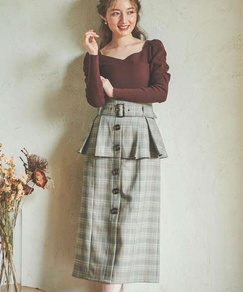 NOELA（ノエラ）の「ペプラムタイトスカート（スカート・レディース・ベージュ/ブルー/その他1・S/M）」の3枚目の写真