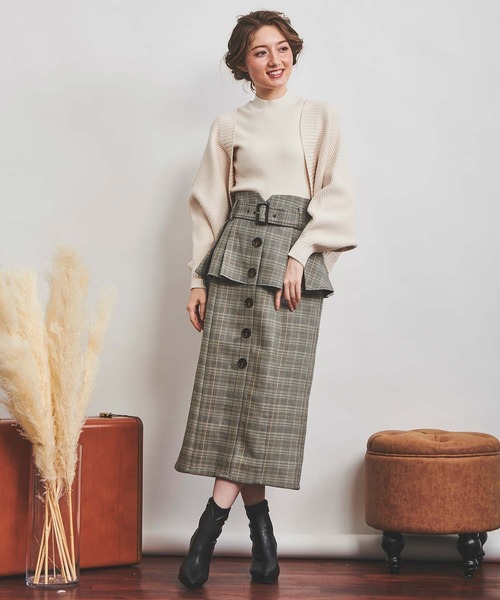 NOELA（ノエラ）の「ペプラムタイトスカート（スカート・レディース・ベージュ/ブルー/その他1・S/M）」の7枚目の写真