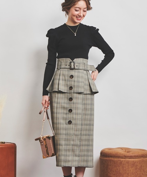 NOELA（ノエラ）の「ペプラムタイトスカート（スカート・レディース・ベージュ/ブルー/その他1・S/M）」の10枚目の写真