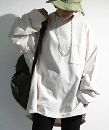 こなれシルエット決まる!バスク生地ロングTシャツ