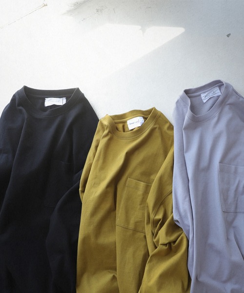 こなれシルエット決まる！バスク生地ロングTシャツ（Tシャツ