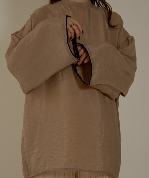 lawgy（ラウジー）の「airy high neck blouse（シャツ/ブラウス・レディース・ホワイト/ブラウン/グレー・FREE）」の3枚目の写真