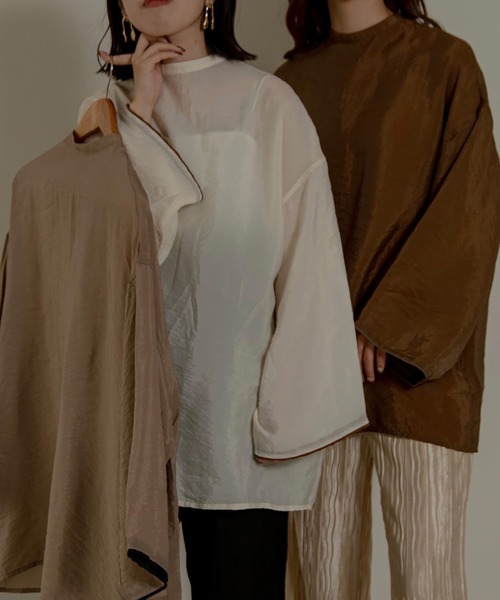 lawgy（ラウジー）の「airy high neck blouse（シャツ/ブラウス・レディース・ホワイト/ブラウン/グレー・FREE）」の19枚目の写真