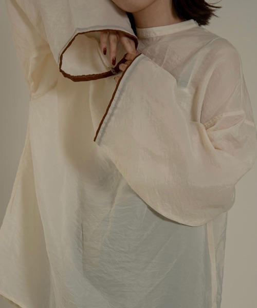 lawgy（ラウジー）の「airy high neck blouse（シャツ/ブラウス・レディース・ホワイト/ブラウン/グレー・FREE）」の14枚目の写真