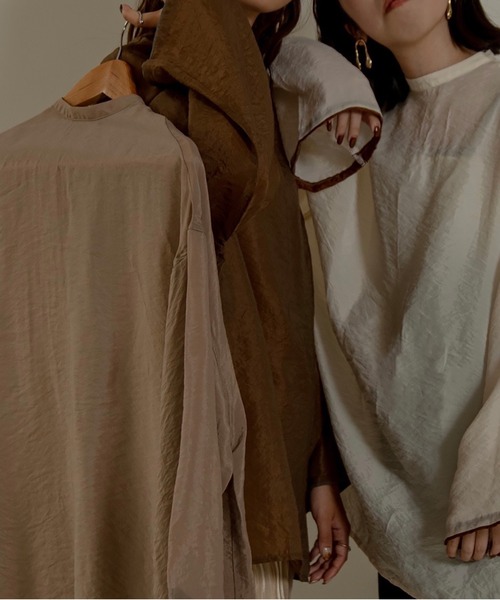 lawgy（ラウジー）の「airy high neck blouse（シャツ/ブラウス・レディース・ホワイト/ブラウン/グレー・FREE）」の13枚目の写真