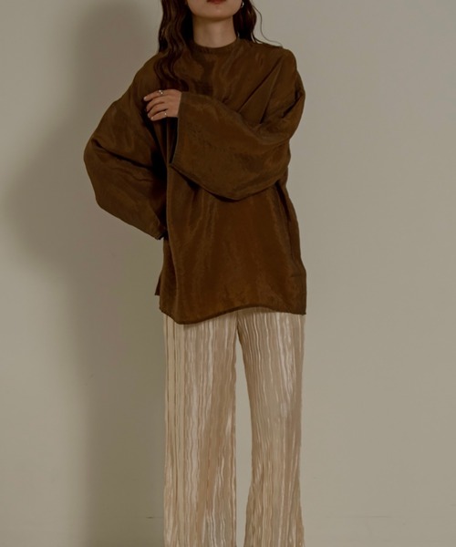 lawgy（ラウジー）の「airy high neck blouse（シャツ/ブラウス・レディース・ホワイト/ブラウン/グレー・FREE）」の5枚目の写真