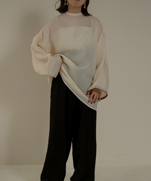 lawgy（ラウジー）の「airy high neck blouse（シャツ/ブラウス・レディース・ホワイト/ブラウン/グレー・FREE）」の15枚目の写真