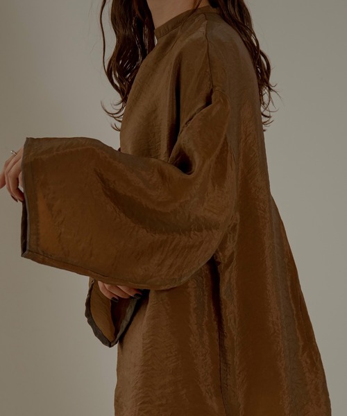 lawgy（ラウジー）の「airy high neck blouse（シャツ/ブラウス・レディース・ホワイト/ブラウン/グレー・FREE）」の18枚目の写真