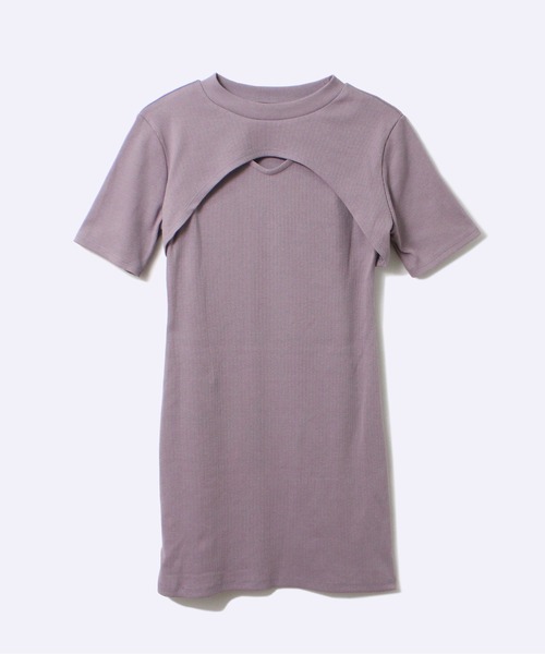 one way（ワンウェイ）の「【oneway Jeans】フロント開き2WAYテレコワンピース（ワンピース・レディース・ブラック/ベージュ/パープル/ライトブラウン・FREE）」の5枚目の写真