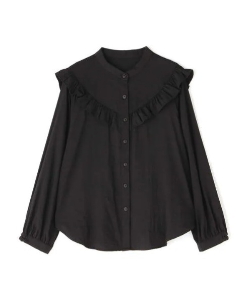 N.(N. Natural Beauty Basic)(エヌエヌナチュラルビューティーベーシック)の「◆スタンドネックフリル長袖ブラウス(シャツ/ブラウス・レディース・ブラック/オフホワイト/ブルー/ブルー系その他・MEDIUM)」の20枚目の写真