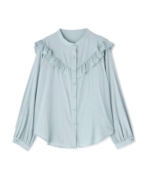 N.(N. Natural Beauty Basic)(エヌエヌナチュラルビューティーベーシック)の「◆スタンドネックフリル長袖ブラウス(シャツ/ブラウス・レディース・ブラック/オフホワイト/ブルー/ブルー系その他・MEDIUM)」の22枚目の写真