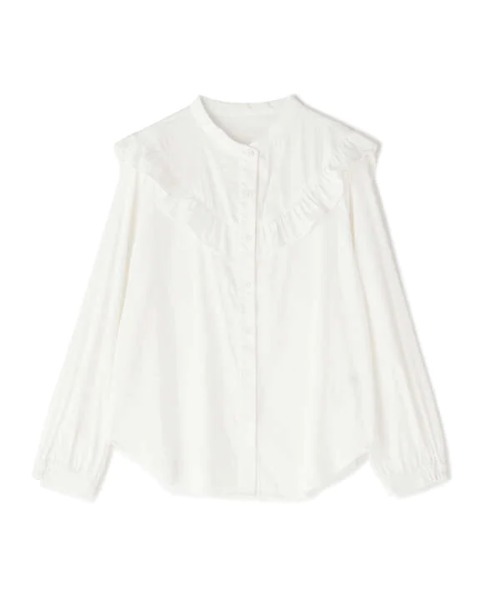 N.(N. Natural Beauty Basic)(エヌエヌナチュラルビューティーベーシック)の「◆スタンドネックフリル長袖ブラウス(シャツ/ブラウス・レディース・ブラック/オフホワイト/ブルー/ブルー系その他・MEDIUM)」の18枚目の写真